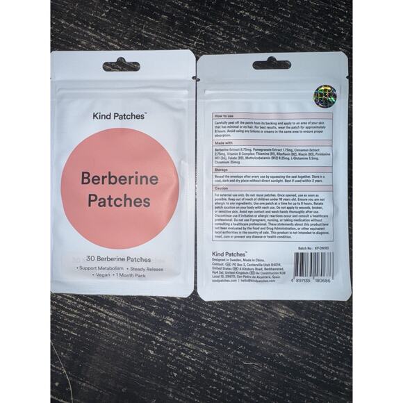 2 Pack Kind Patches Berberine 60 Patches Supports Metabolism Steady Release - Picture 2 of 2